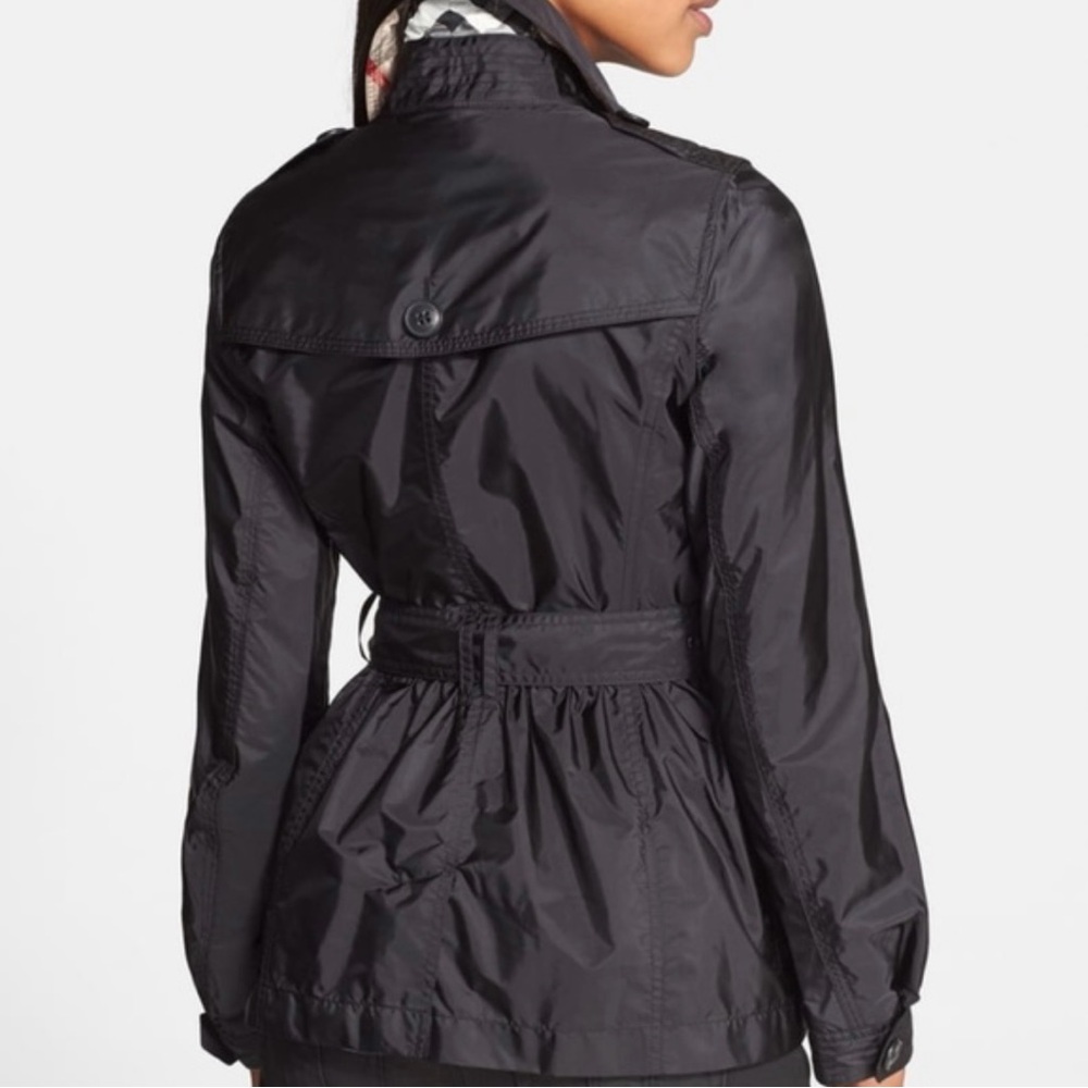 BURBERRY BRIT Nylon Double Breast Trench Coat Belted Jacket US size 2 (small)
